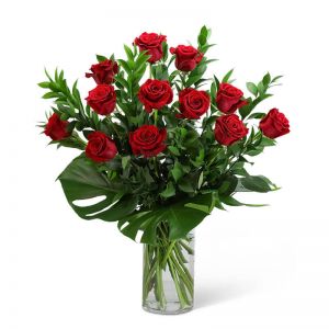 Red Roses with Modern Foliage (12)