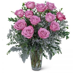 One Dozen Angelic Lavender Roses 