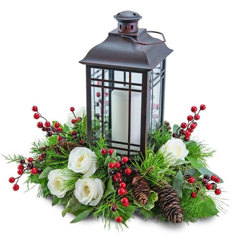 Hollyberry Rose Lantern