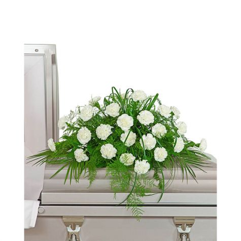 White Divinity Casket Spray