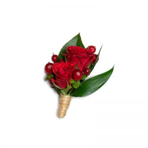 Crimson Boutonniere