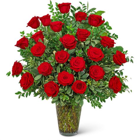 Two Dozen Elegant Red Roses